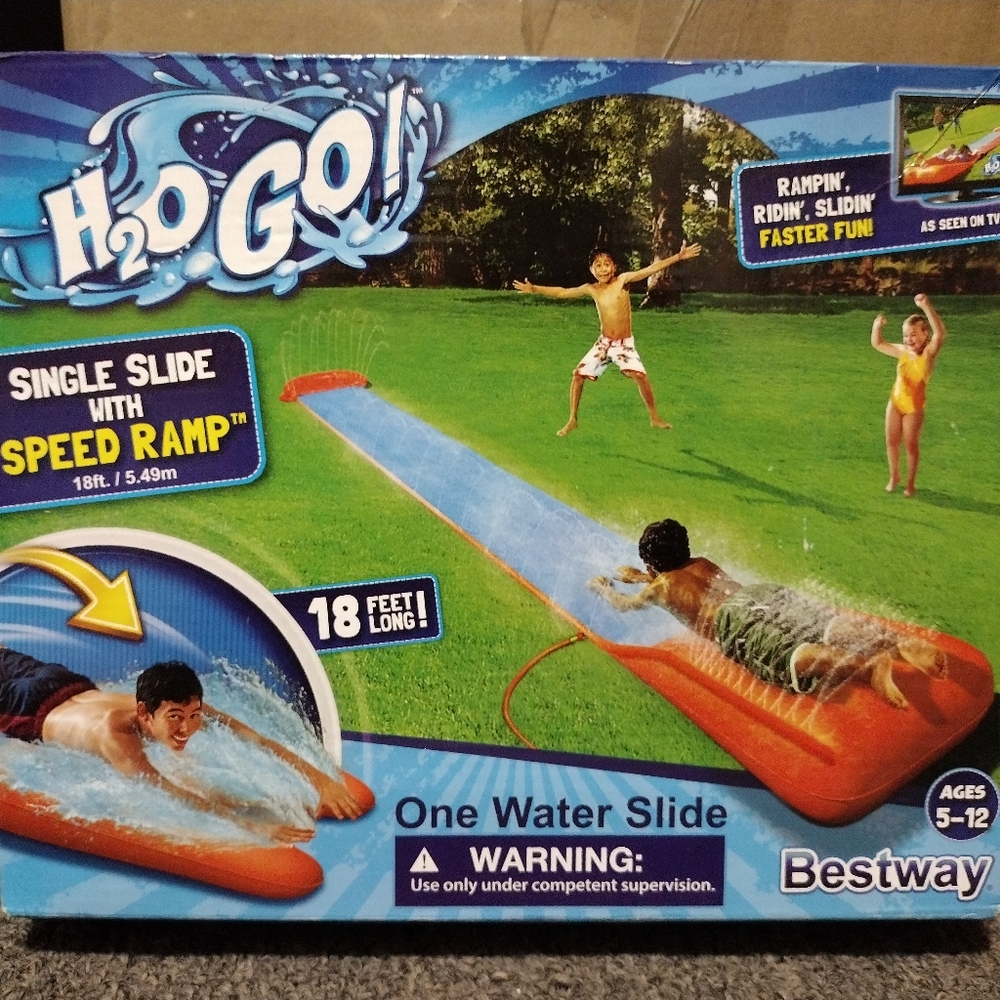 H2O GO! Water Slide with Speed Ramp - Blue and Orange